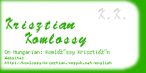 krisztian komlossy business card